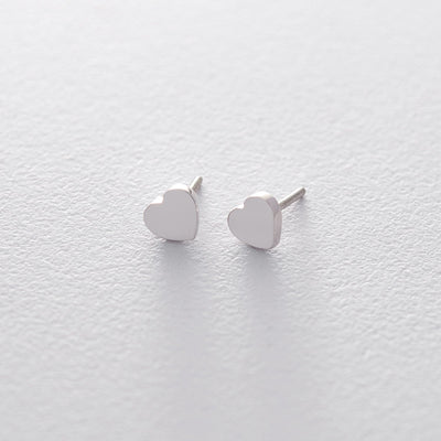 Gold Heart Stud Earrings