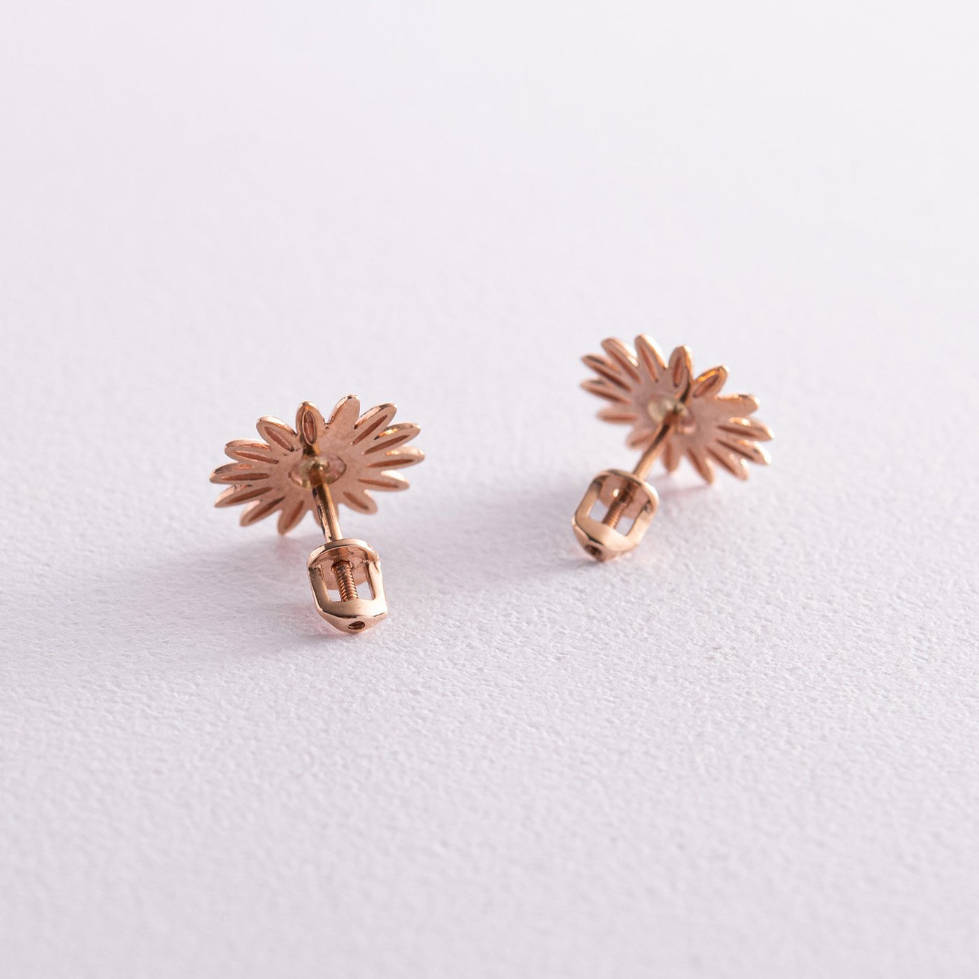 Gold Sunflowers Stud Earrings