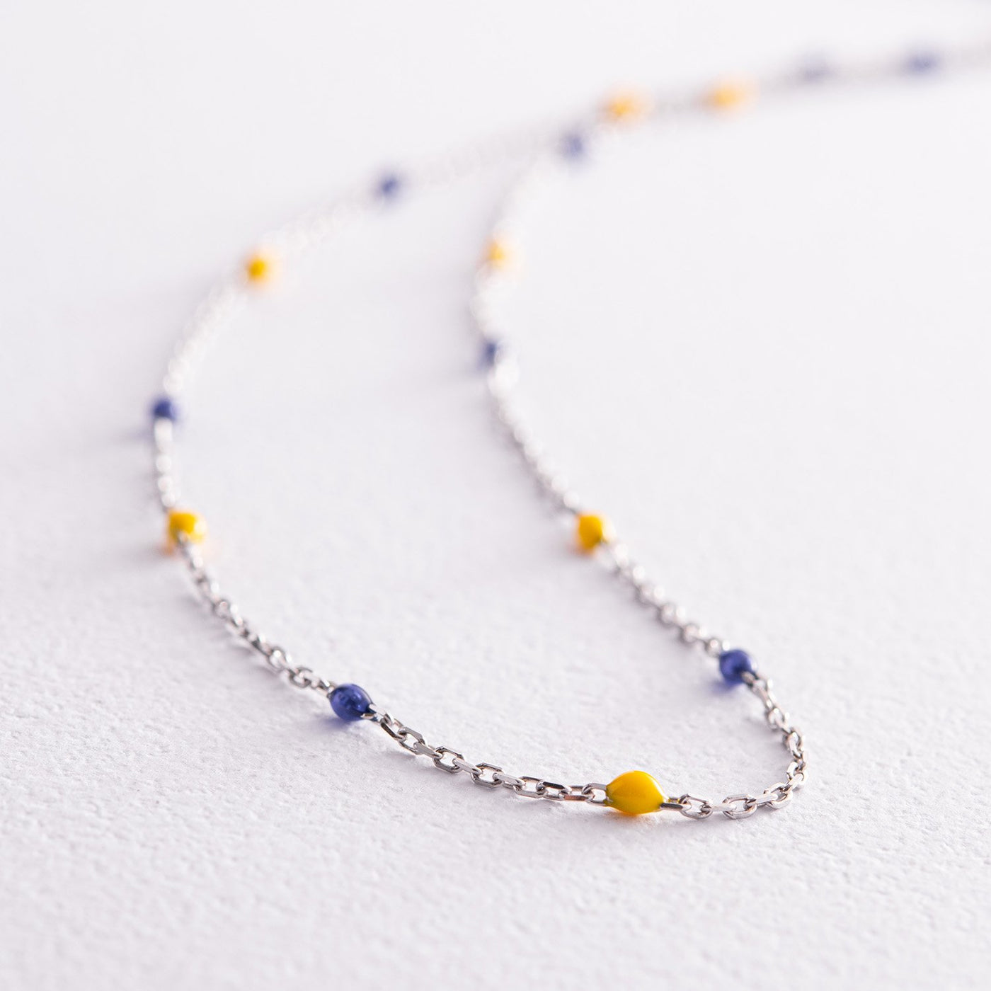 Gold Necklace (blue and yellow enamel)