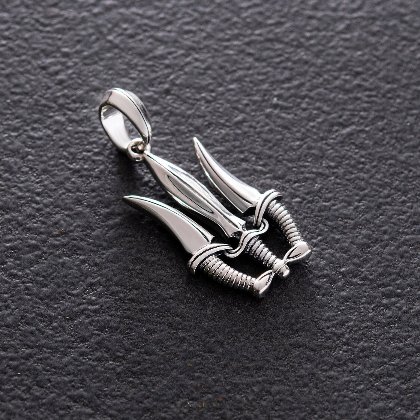 Silver Pendant "Trident with daggers"