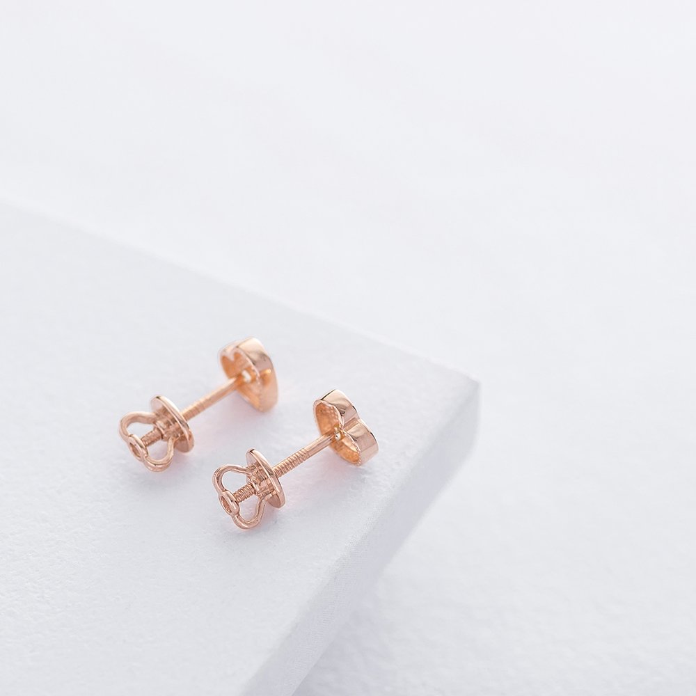 Gold Heart Stud Earrings