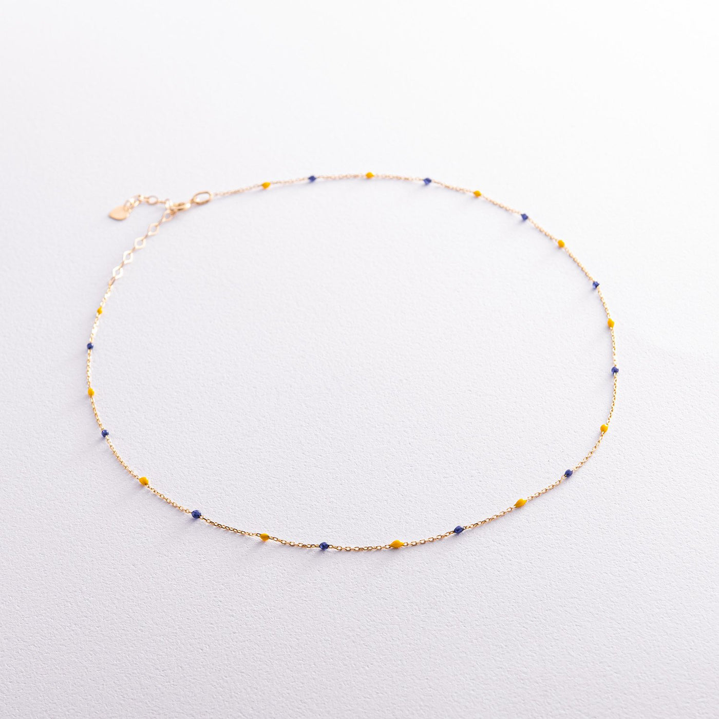 Gold Necklace (blue and yellow enamel)