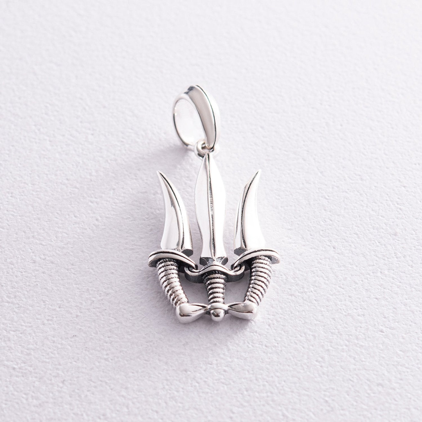 Silver Pendant "Trident with daggers"