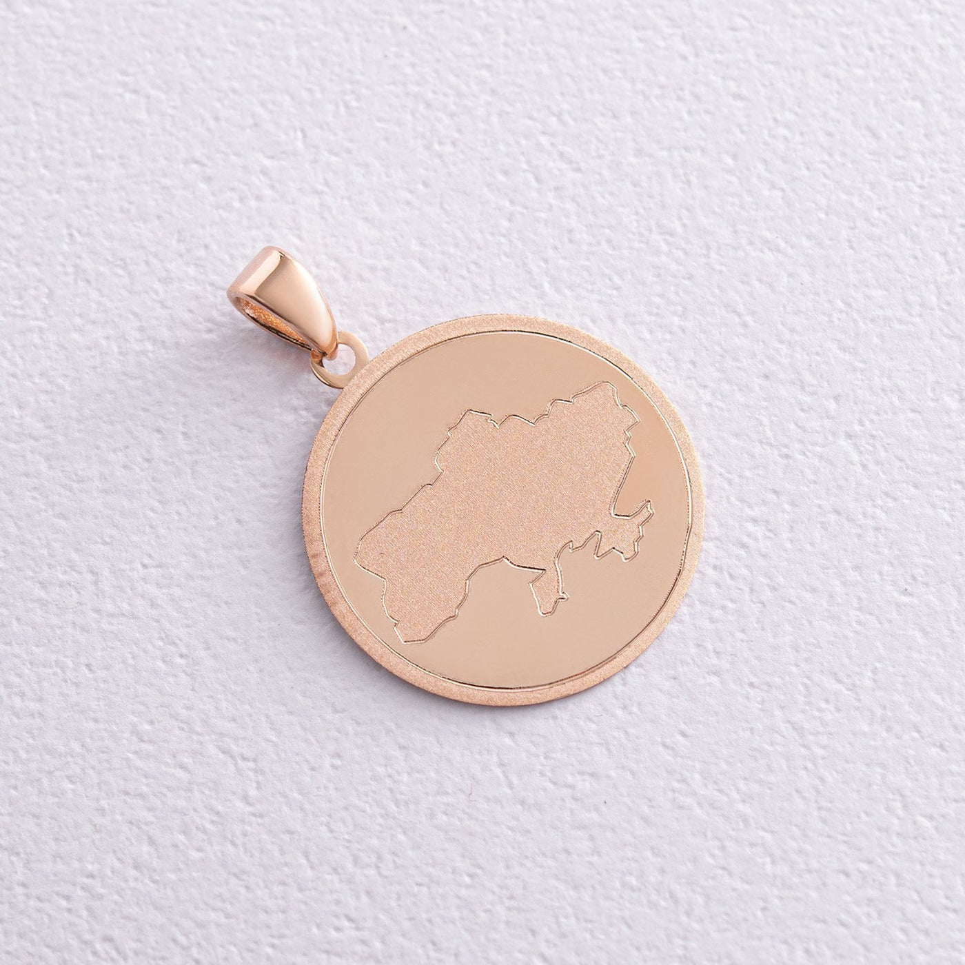 Gold Pendant "Map of Ukraine"