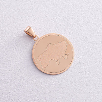 Gold Pendant "Map of Ukraine"