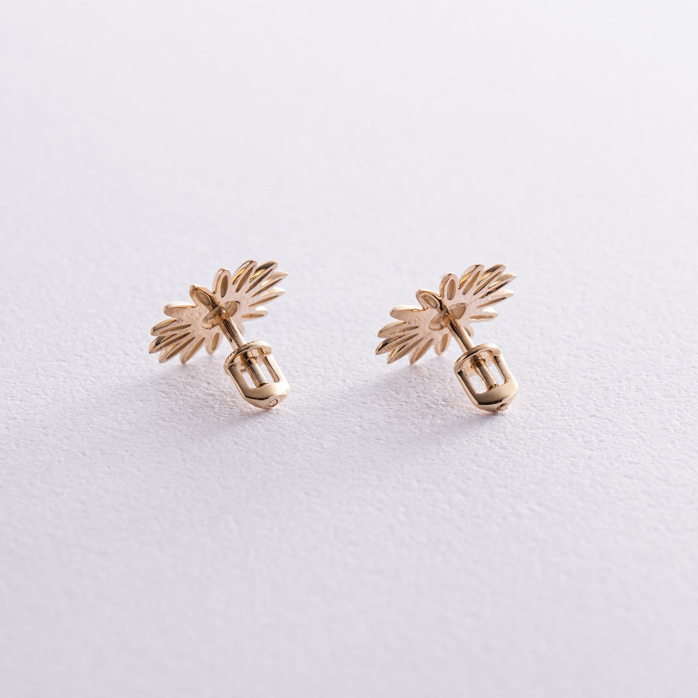 Gold Sunflowers Stud Earrings