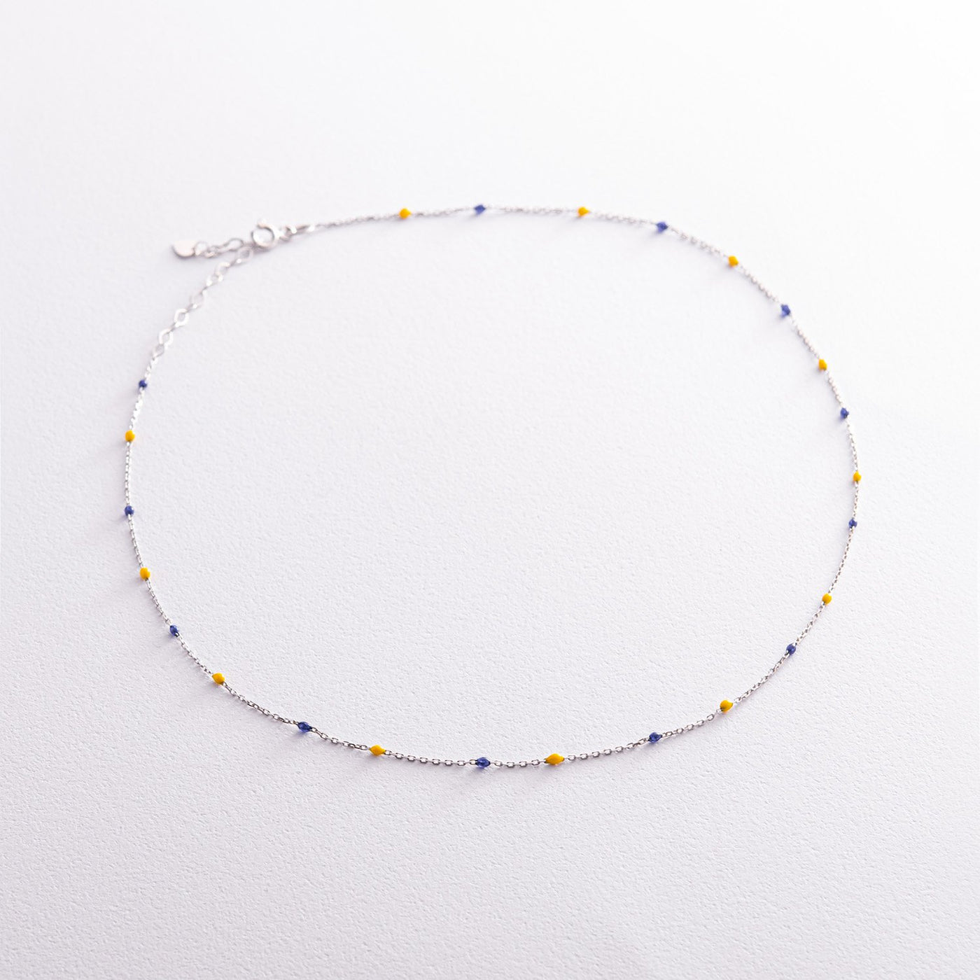 Gold Necklace (blue and yellow enamel)