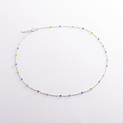 Gold Necklace (blue and yellow enamel)