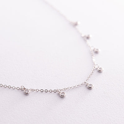 Silver necklace with cubic zirconia