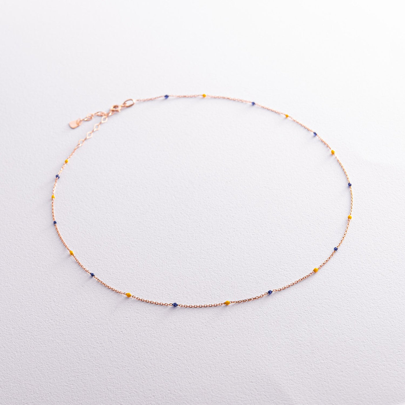 Gold Necklace (blue and yellow enamel)