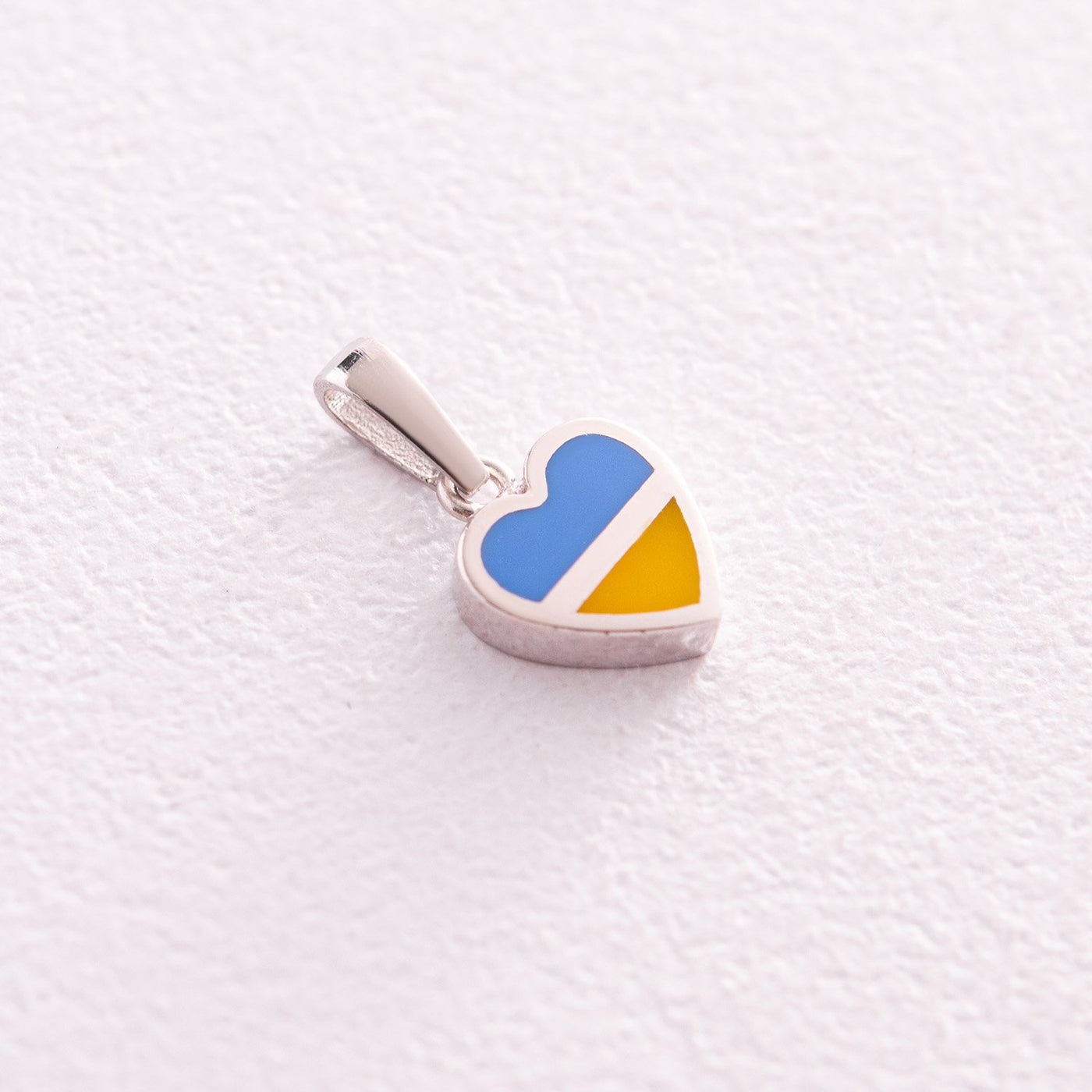 Gold Pendant "With Ukraine in the heart" (blue and yellow enamel)