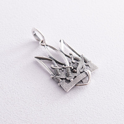 Silver Pendant "Trident with sabers"