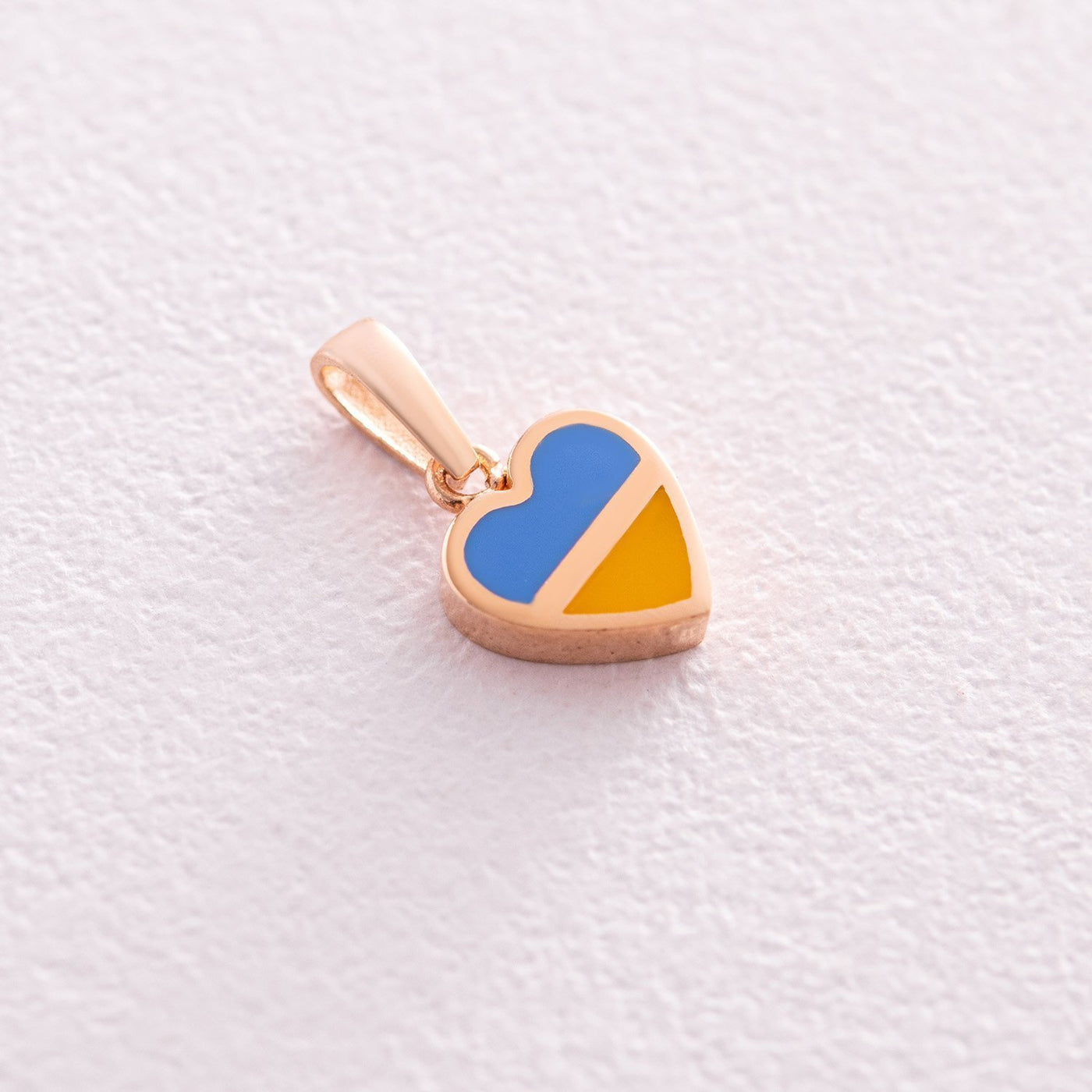 Gold Pendant "With Ukraine in the heart" (blue and yellow enamel)