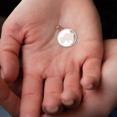 Gold Pendant "Map of Ukraine"