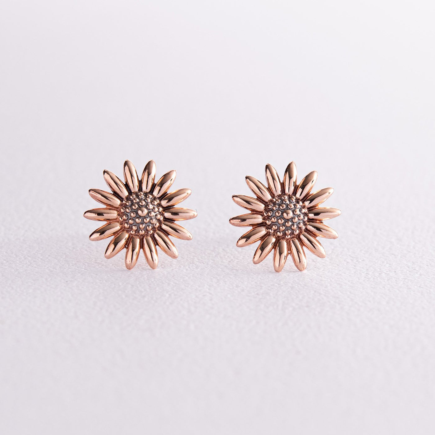 Gold Sunflowers Stud Earrings