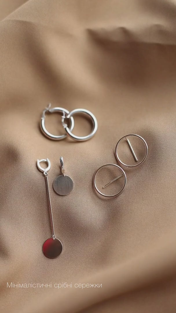 Silver asymmetrical earrings