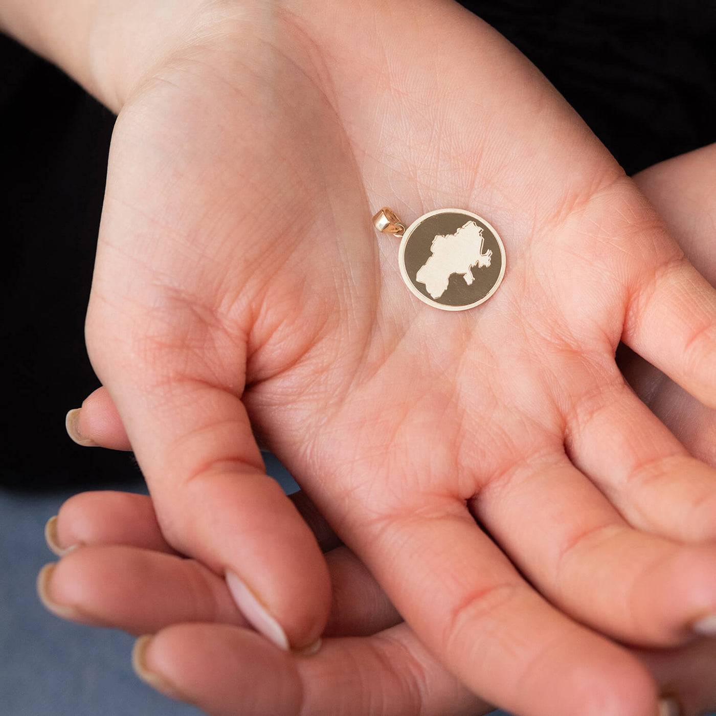 Gold Pendant "Map of Ukraine"