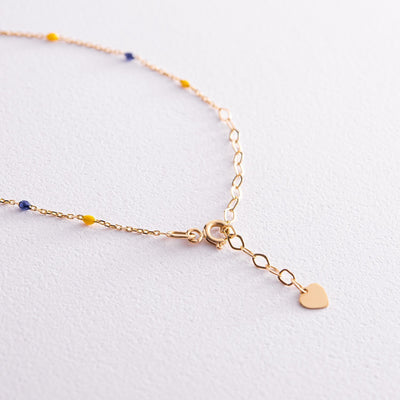 Gold Necklace (blue and yellow enamel)