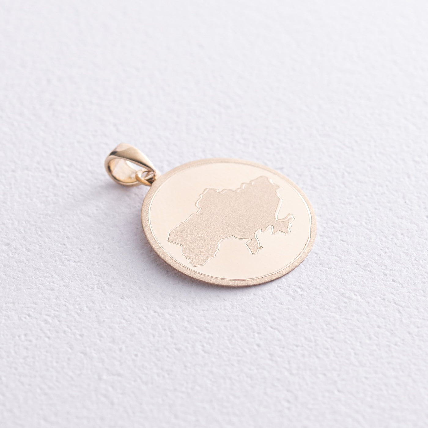 Gold Pendant "Map of Ukraine"