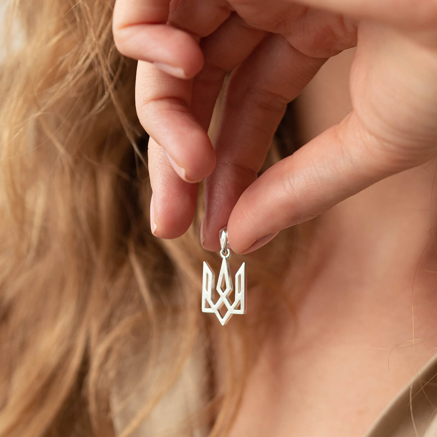 Silver Pendant "Arms of Ukraine - Trident"