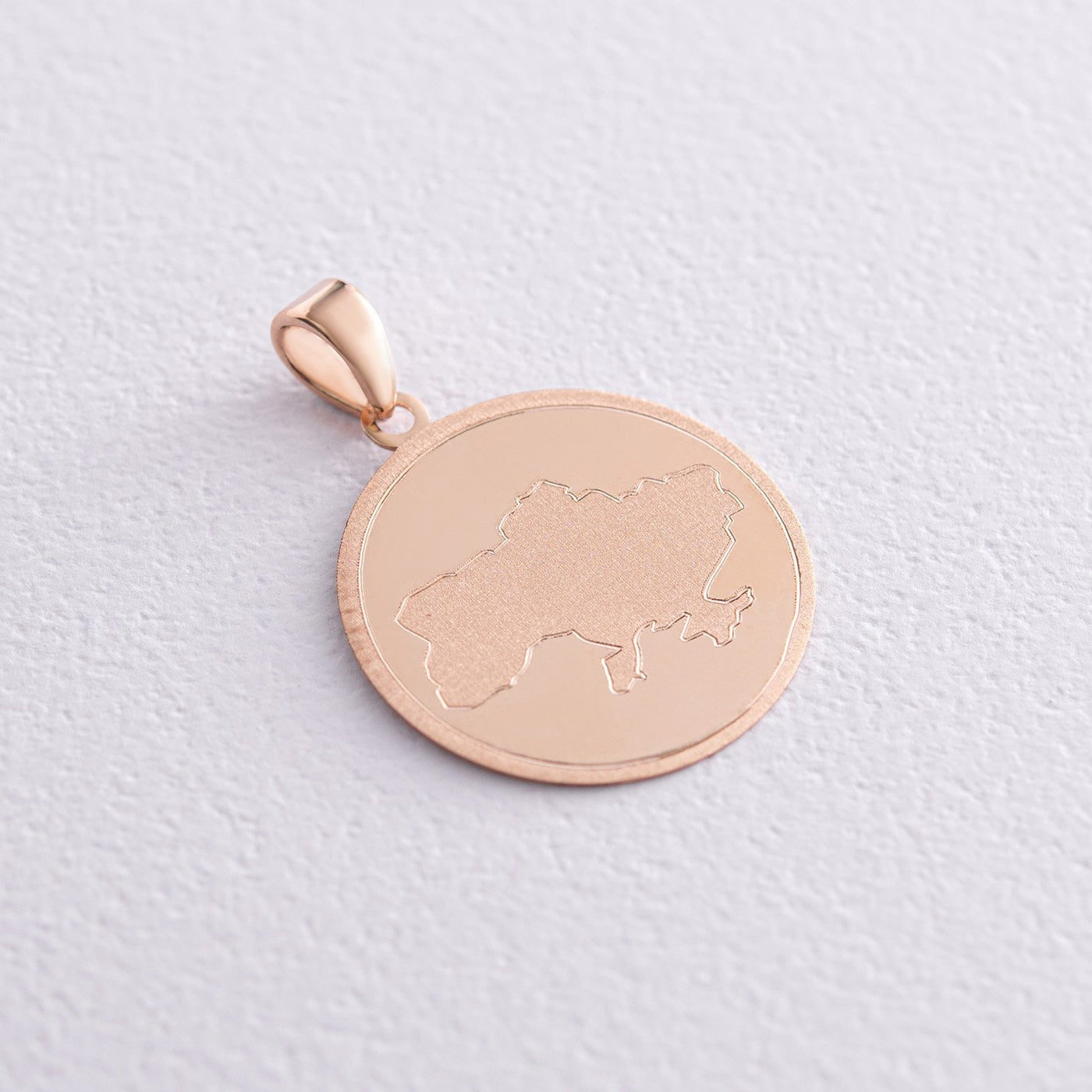 Gold Pendant "Map of Ukraine"