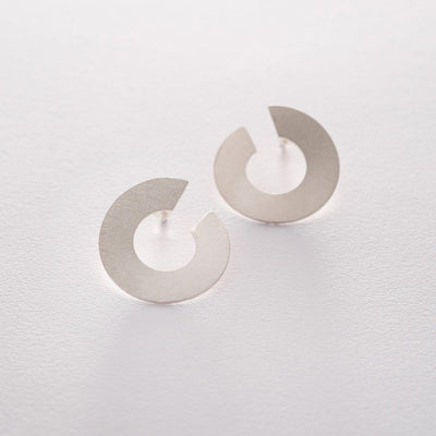 Silver stud matte earrings Vertigo