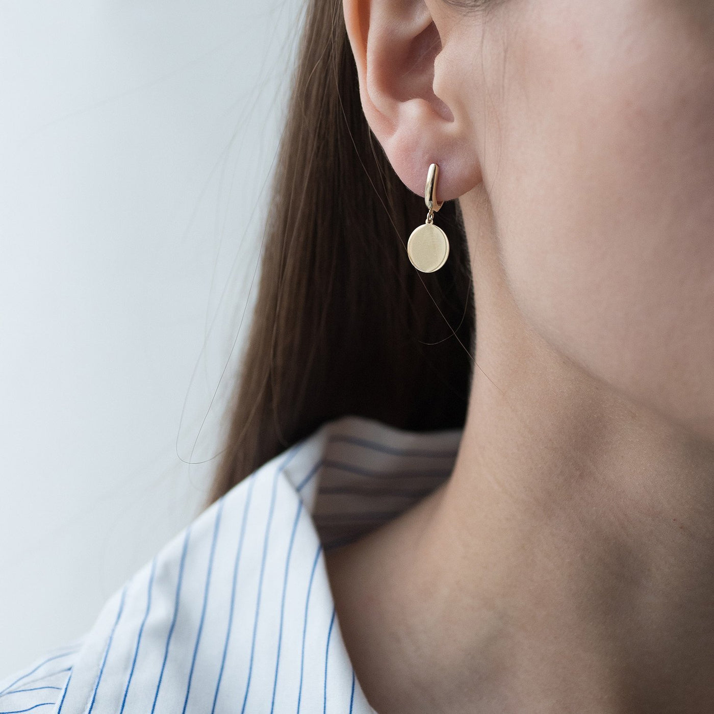 Yellow Gold Circle Earrings