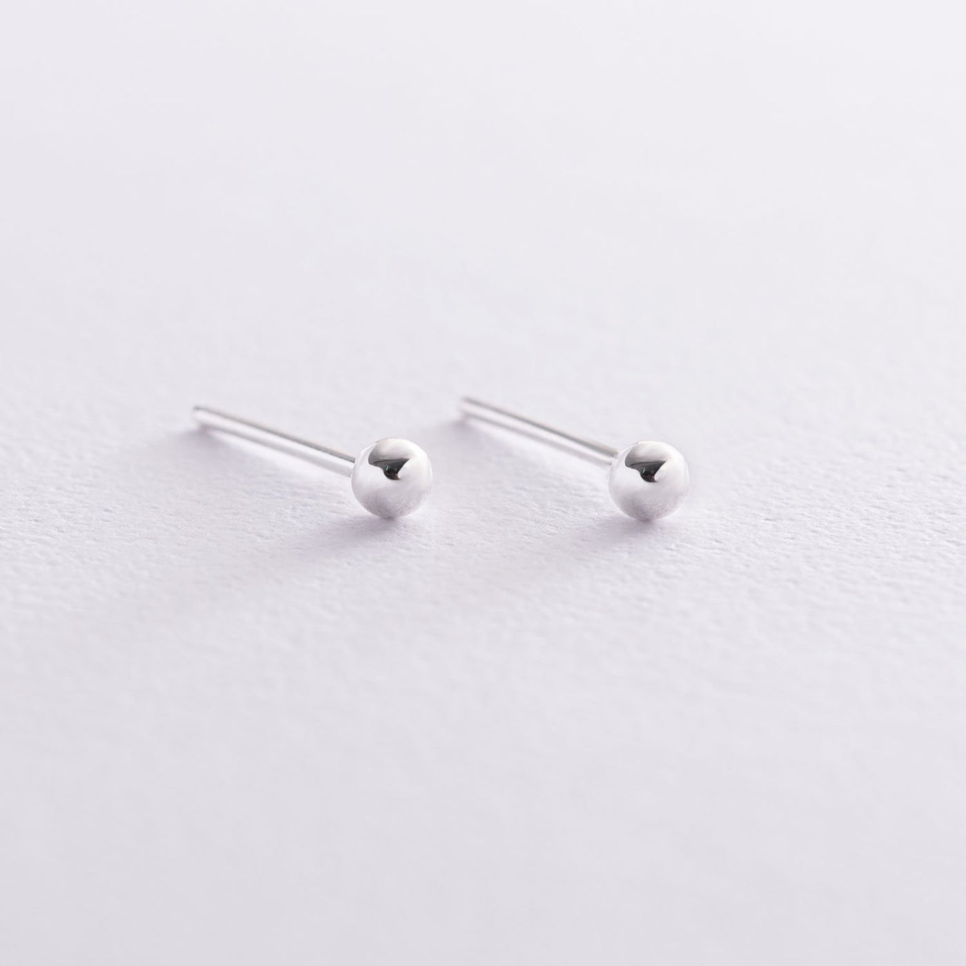 Silver Ball Stud Earrings (0.4 cm)