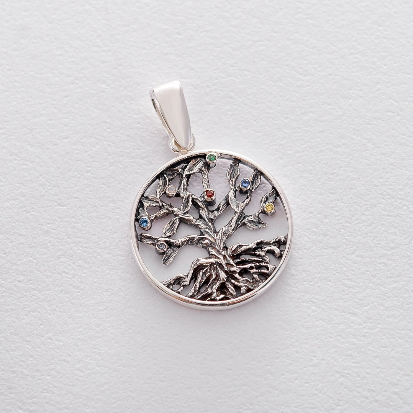 Silver Tree of Life pendant (cubic zirconia)