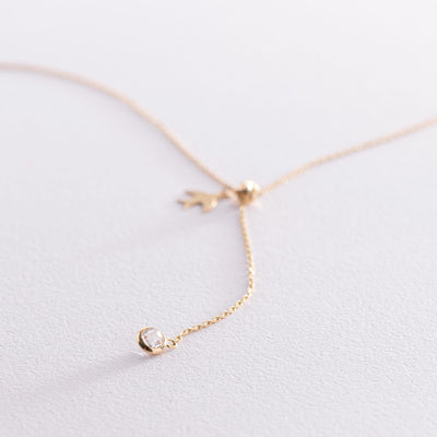 Yellow Gold Swallow Necklace (cubic zirconia)