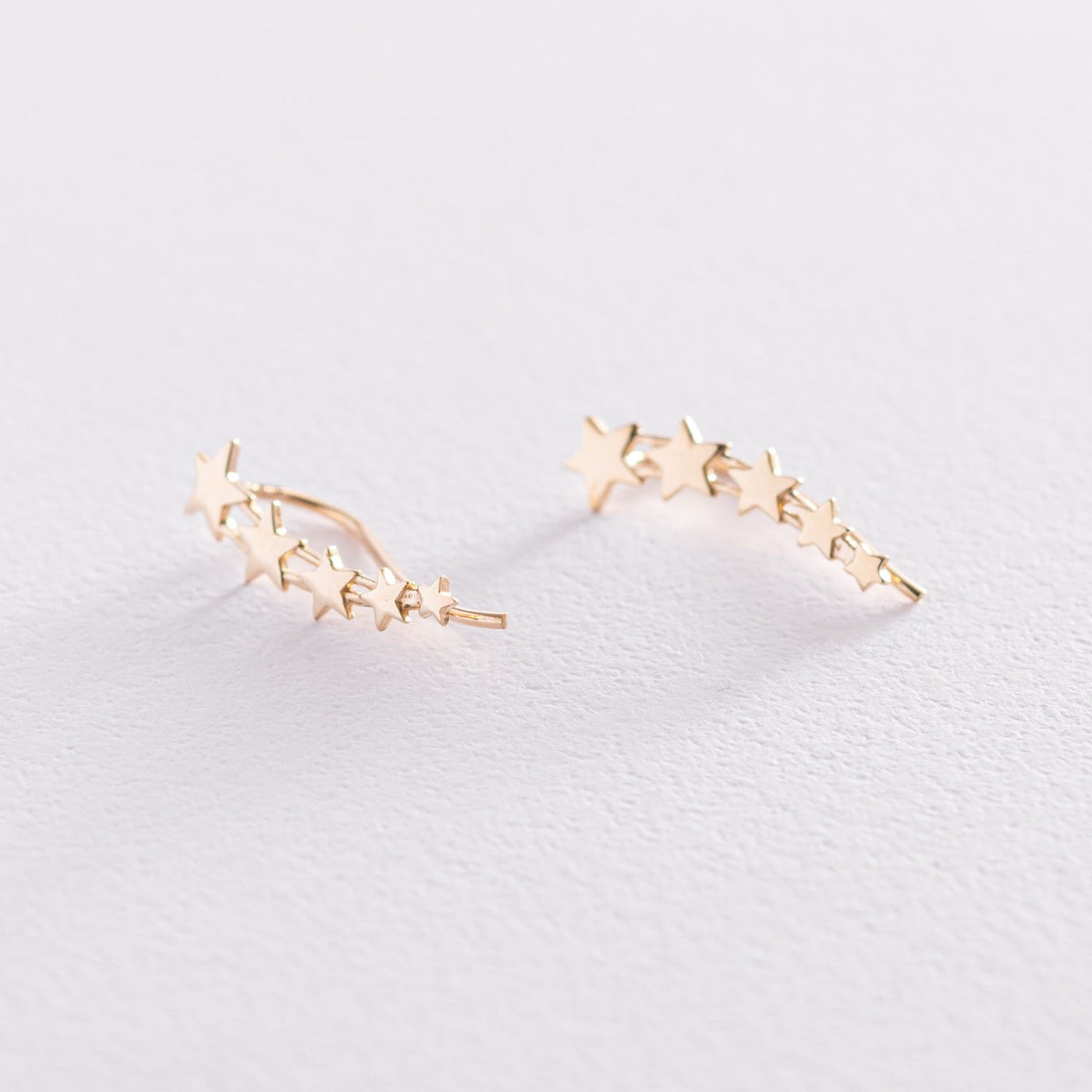 Yellow Gold Star Climber Earrings