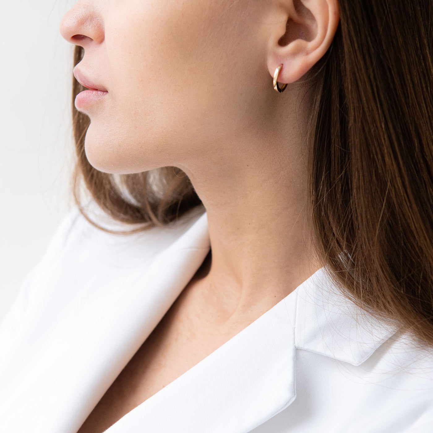 Yellow gold hoop earrings