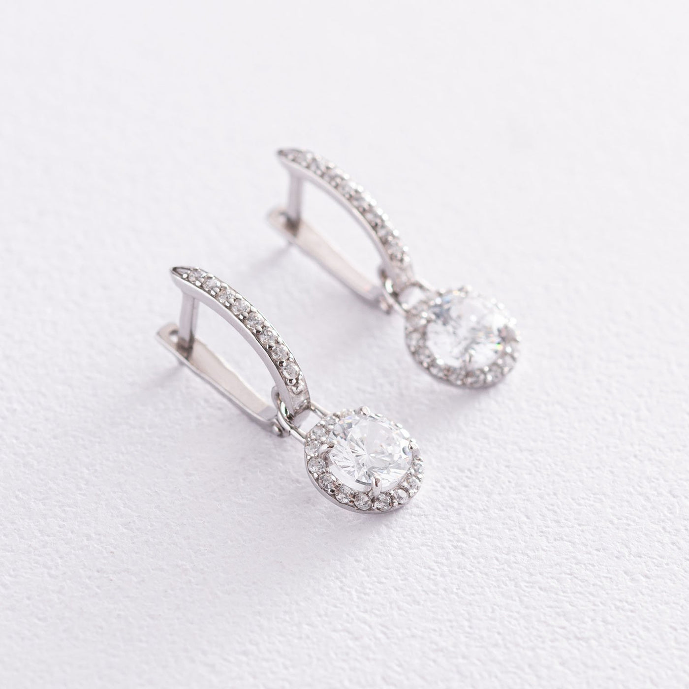 Silver earrings with cubic zirconia