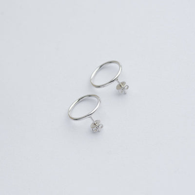 Silver stud earrings Big circle 1.9 cm