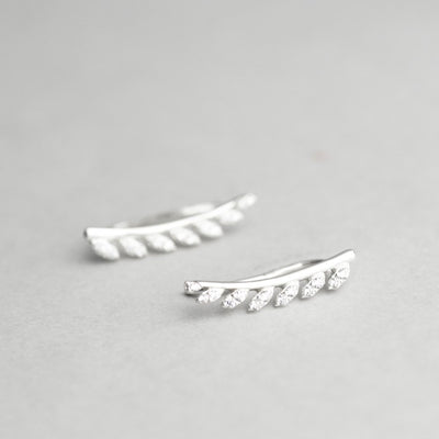 Silver Climber earrings Leaves