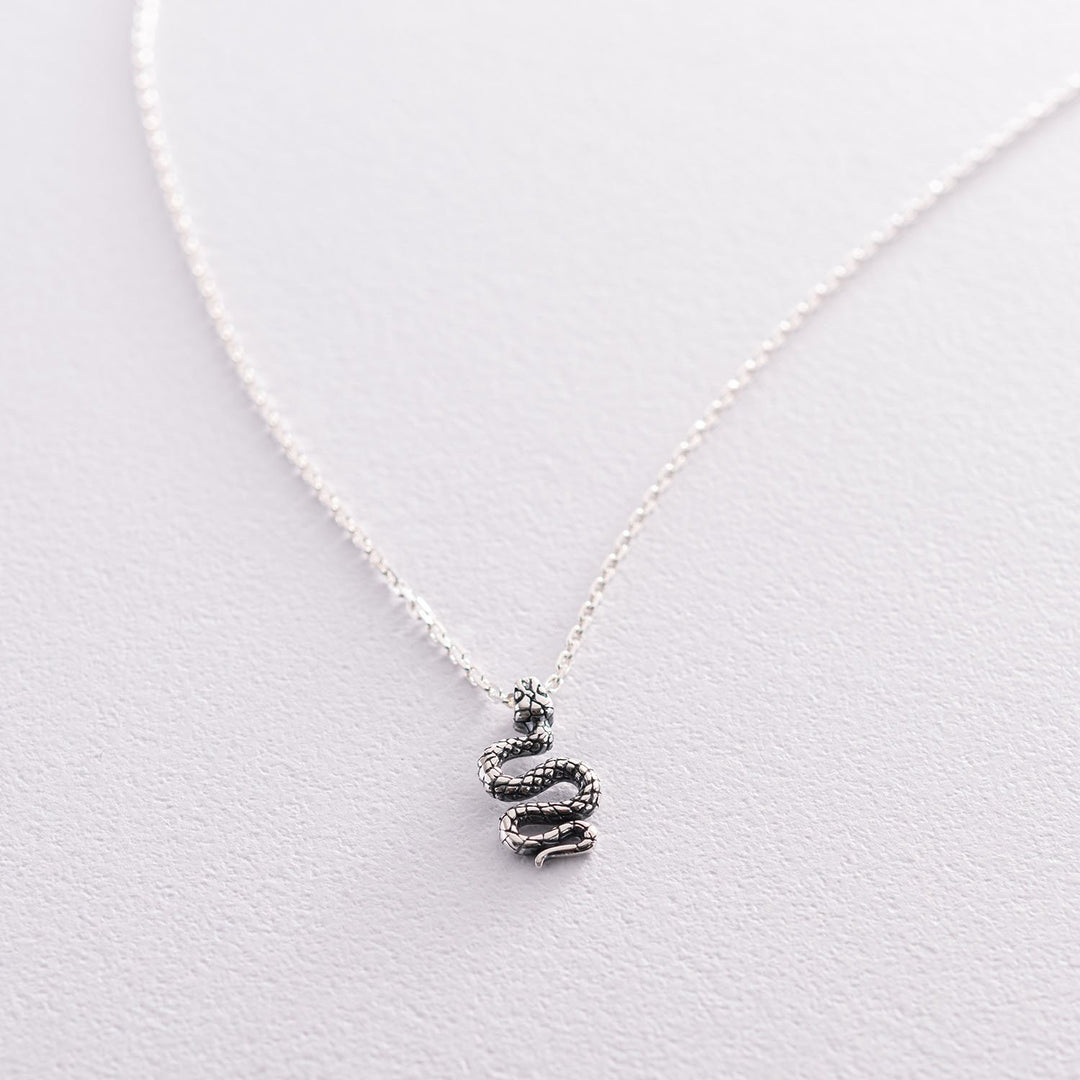 Silver Snake Necklace – Oniks-jewellery