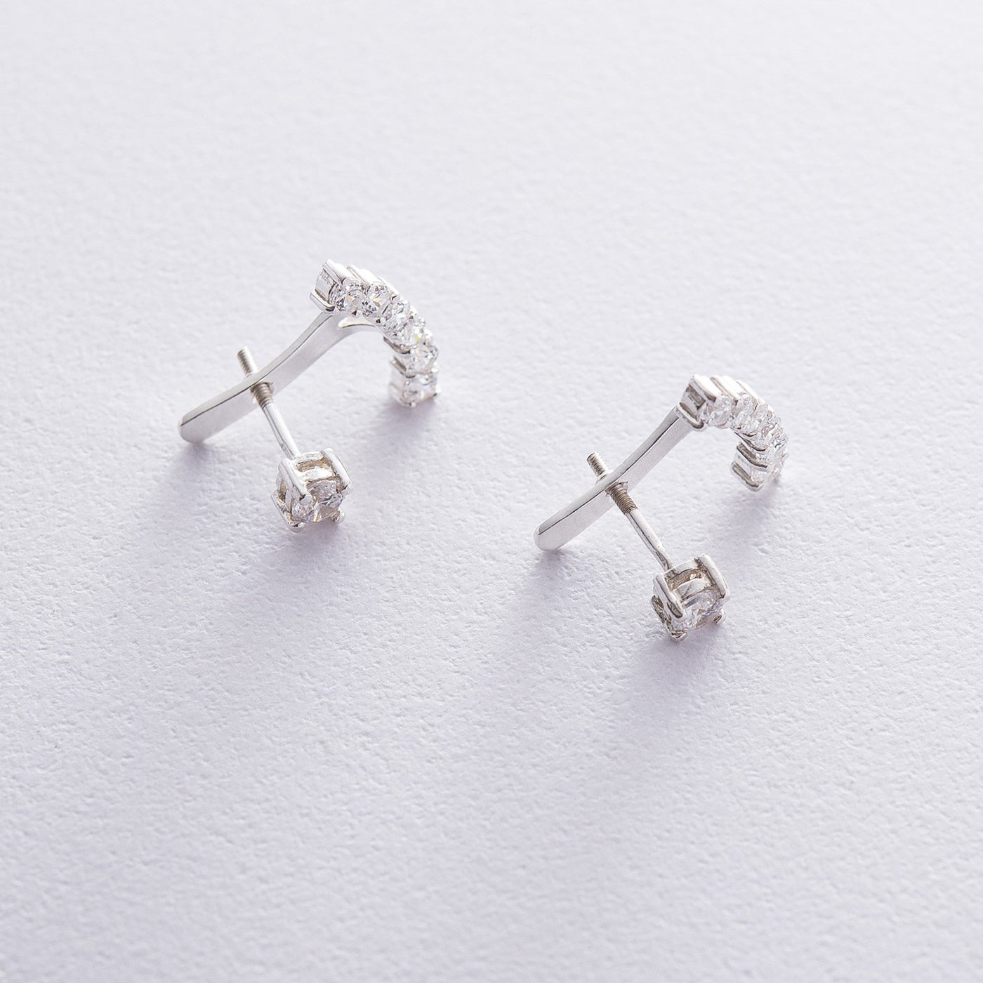 Silver stud earrings (cubic zirconia)