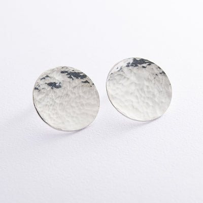 Large silver stud earrings Sunbeams