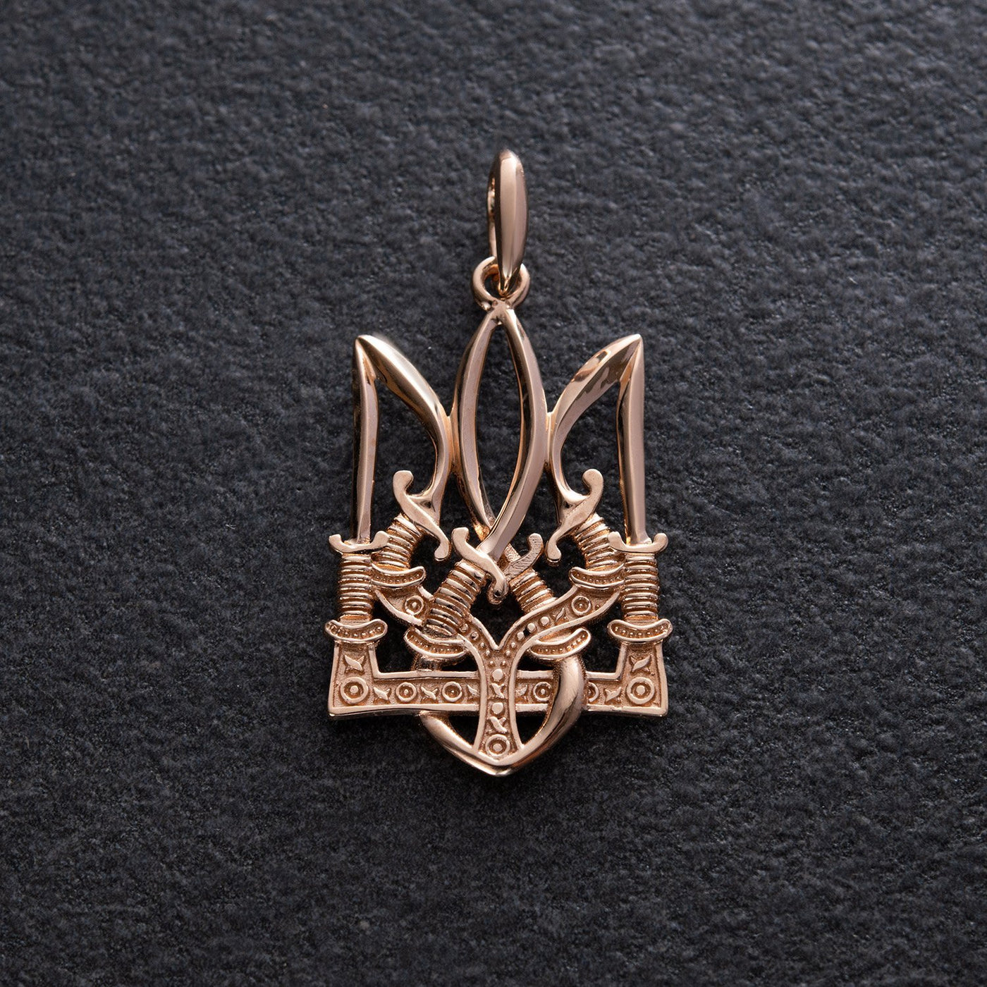 Gold Pendant "Trident with sabers"