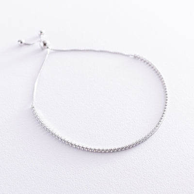 Silver bracelet with white cubic zirconia