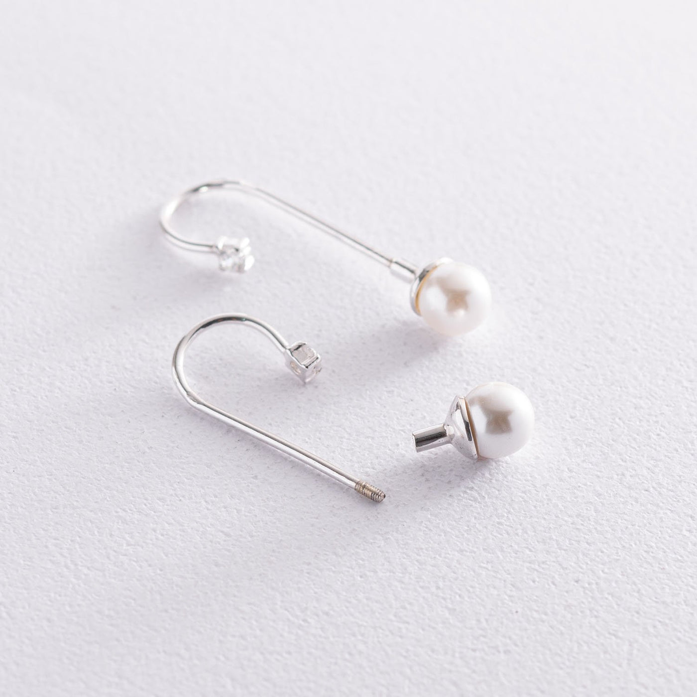 Women Silver Earrings (cubic zirconia, imitation pearls)