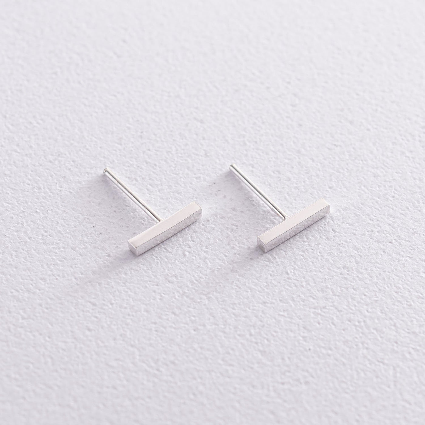 Silver square stud earrings