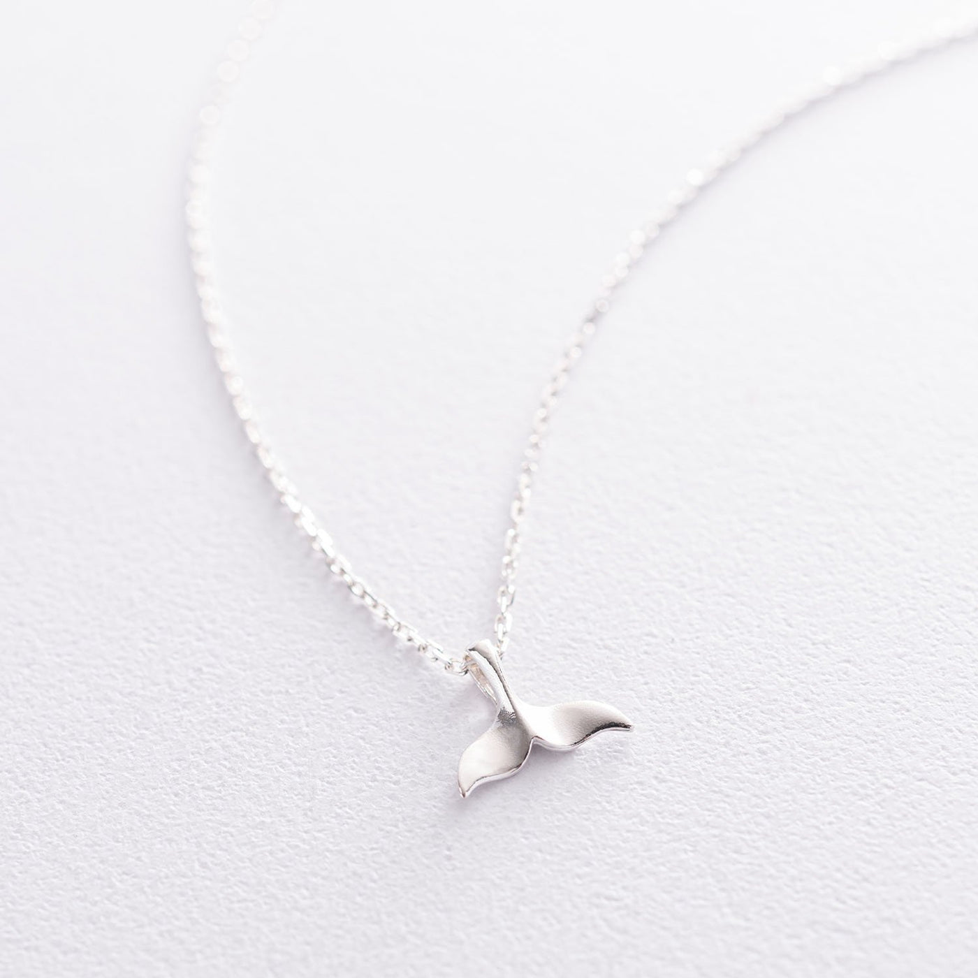 Silver necklace Whale tail