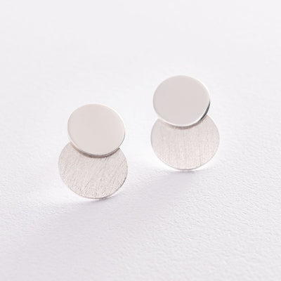 Silver Circle Stud Earrings