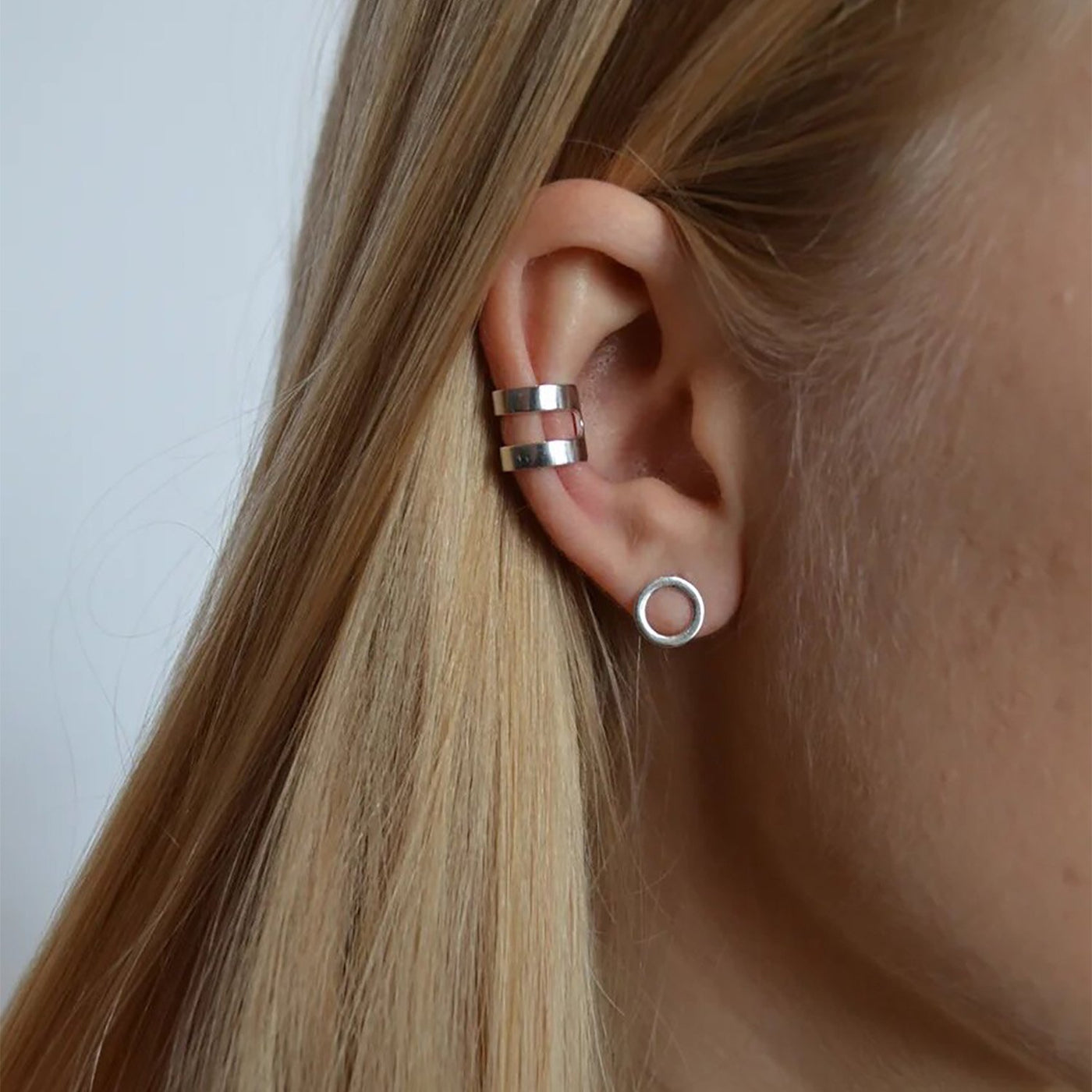 Silver ear cuff earring