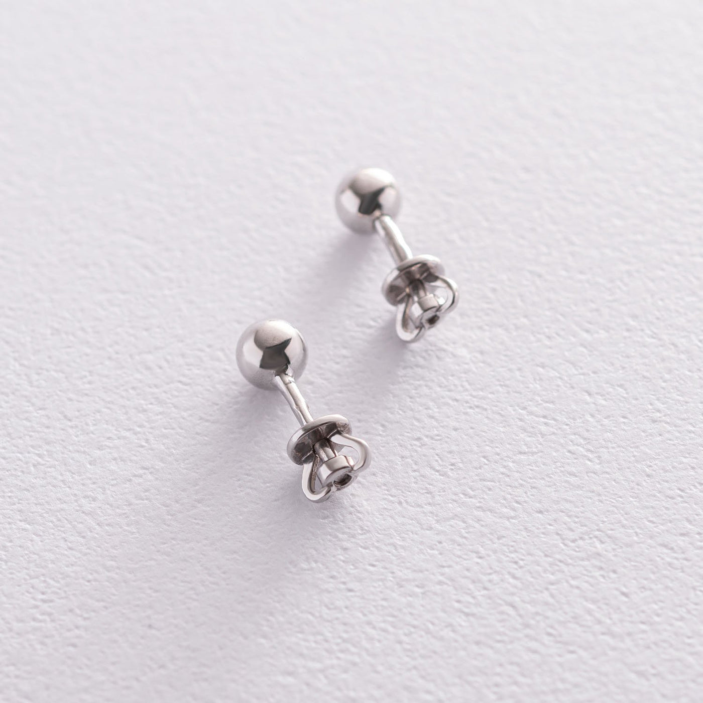 Silver ball stud earrings