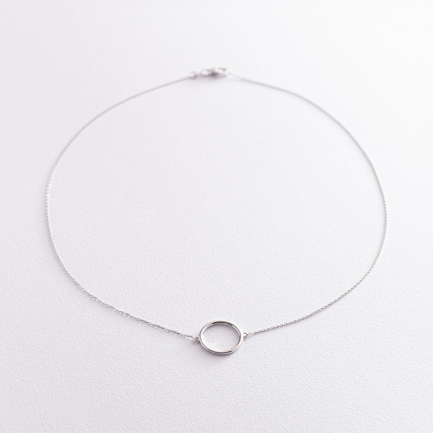 White Gold Circle Necklace