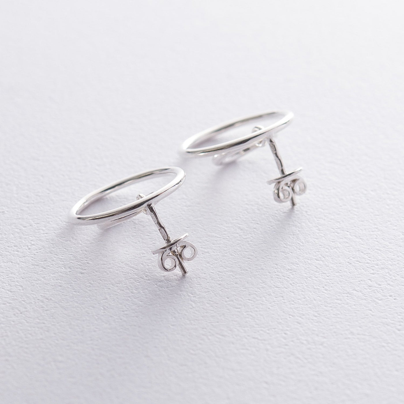 Silver stud hoop earrings