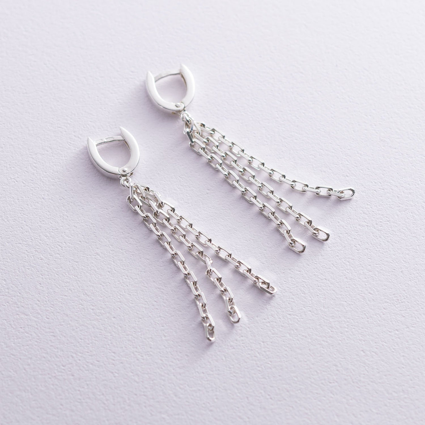 Silver chain earrings