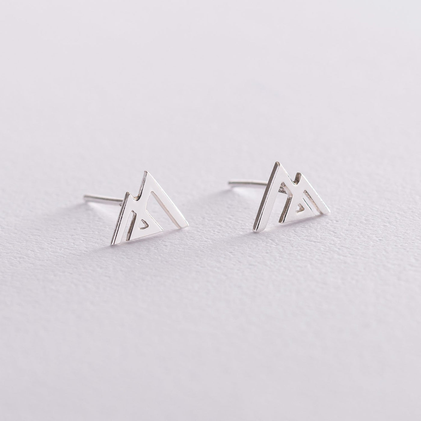 Silver Mountains Stud Earrings